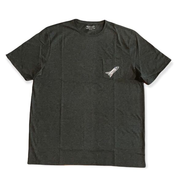 NWT Wool + Pepper Co. Spaceship Unisex Pocket Tee- Avail in Gray, White, Black - Picture 1 of 9